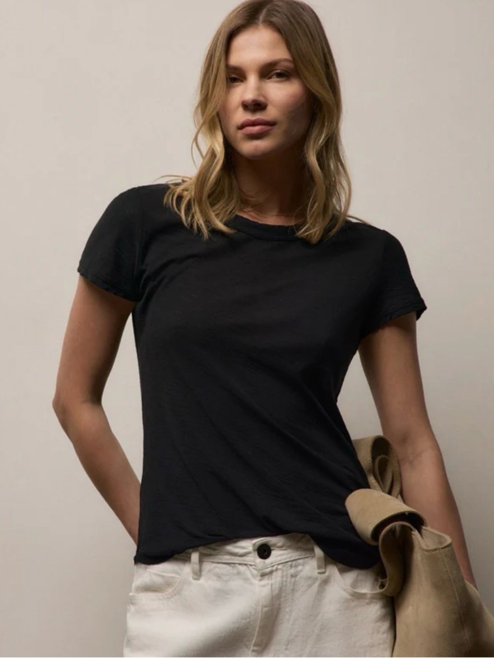 James Perse Sheer Slub Crew Neck Tee